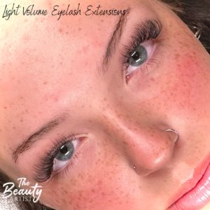 Example of light volume eyelash extensions