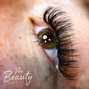 Example of light volume eyelash extensions