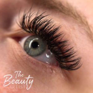 Example of light volume eyelash extensions